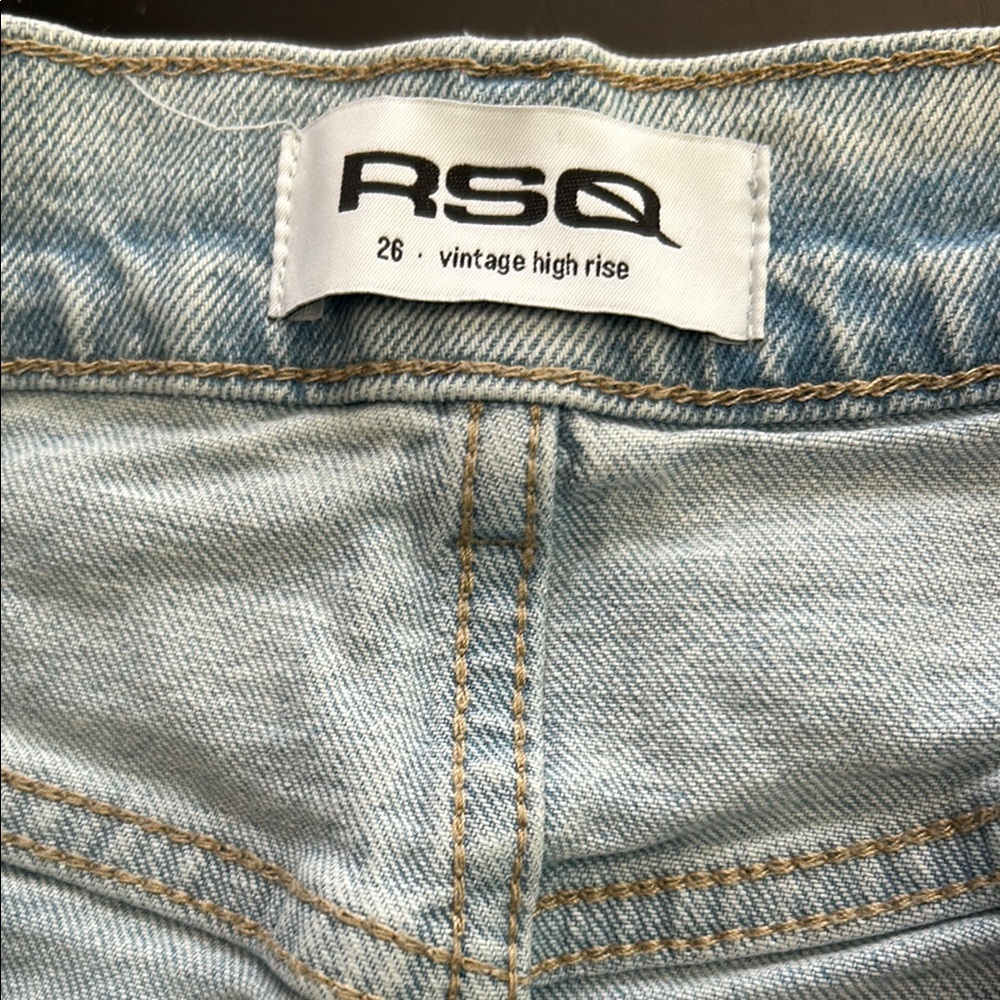 RSQ Light Blue Denim Vintage High Rise Women's Shorts Size 26 - Picture 7 of 9
